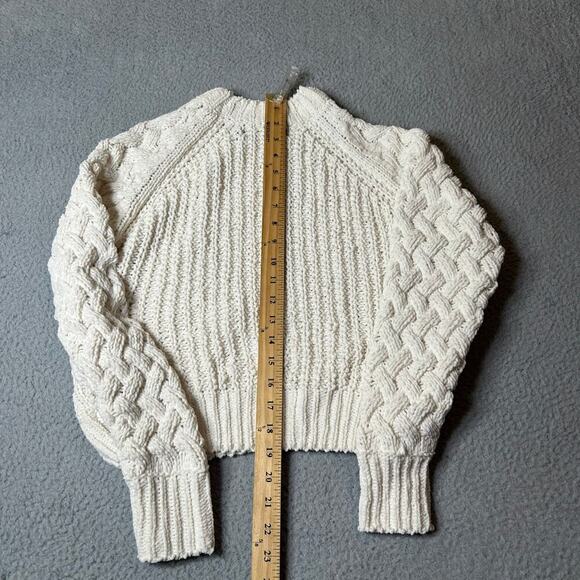Kendall & Kylie Sweater Womens XS Cream Crew Neck Long Sleeve Pullover Chunky - Picture 5 of 9